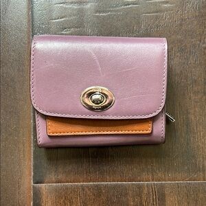Coach Purple and Tan Wallet